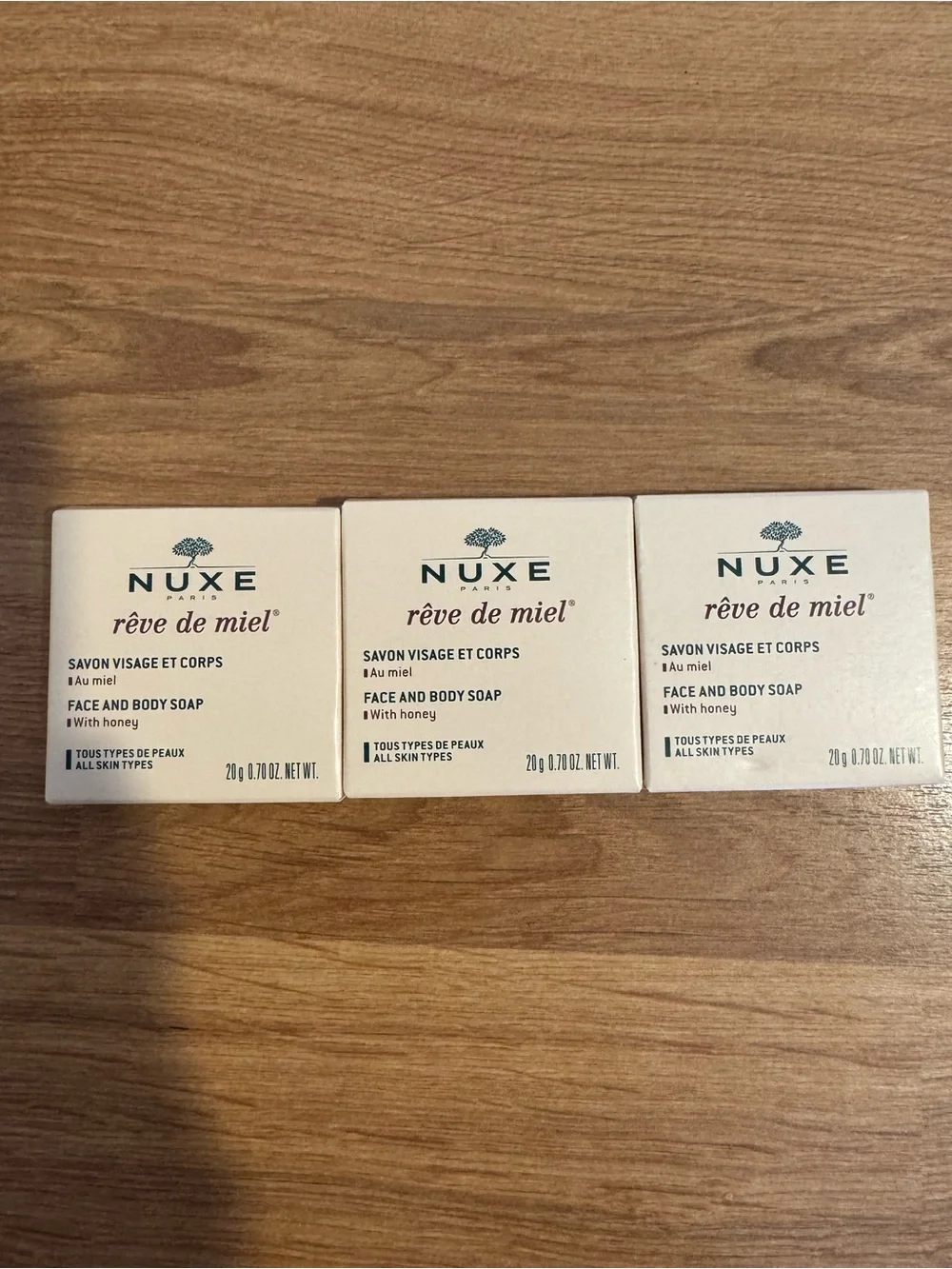 Lot of 3 NUXE Rêve de Miel Face & Body Soap -20 g each